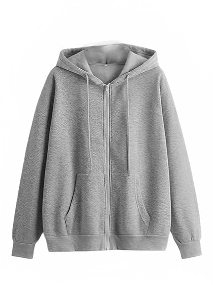 Casual Solid Full Sleeves Stylish Winter Hooded Neck Fleece Zipper Hoodie for Women