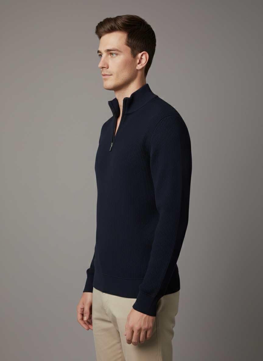 Men’s Full Sleeve Winter Wool Half Zipper Pullover Sweater