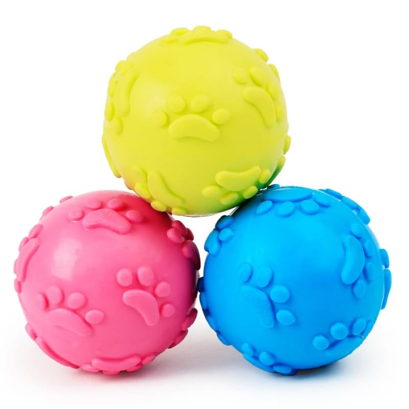Dog Trust Dog Squeaky Balls, Indestructible Dog Toys for Aggressive Chewers Large/Medium Breed, Durable Tough Chew Toys for Aggressive Chewers, Natural Rubber Dog Balls Interactive Toys 2pcs Ball;