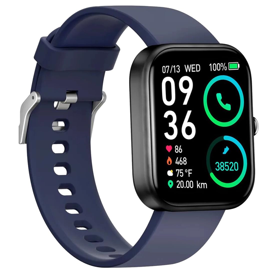 Bouncefit M I D116 Fitness Band Smart Watch for Men, Women, Boys, Girls, Kids – Single Touch Interface, Water Resistant, Workout Modes, Quick Charge Sports Smartwatch – Blue I