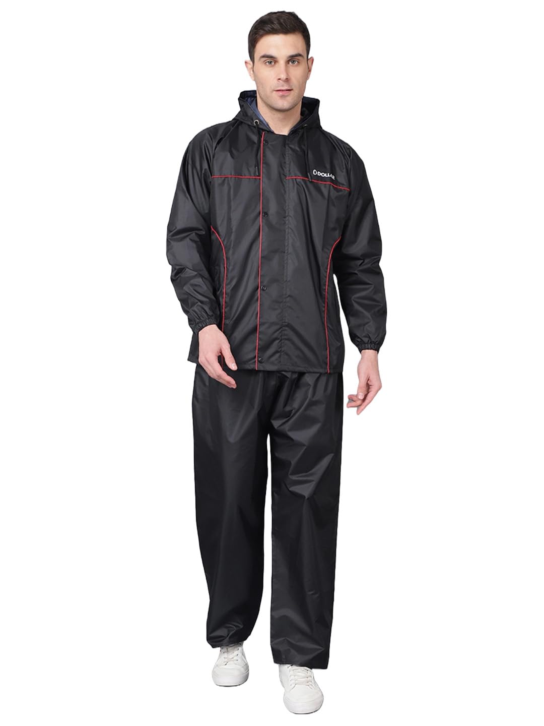 Dollar Rainguard Men’s PVC Full Sleeve Solid Reversible Sporty Raincoat Set With Adjustable Hood and Pocket