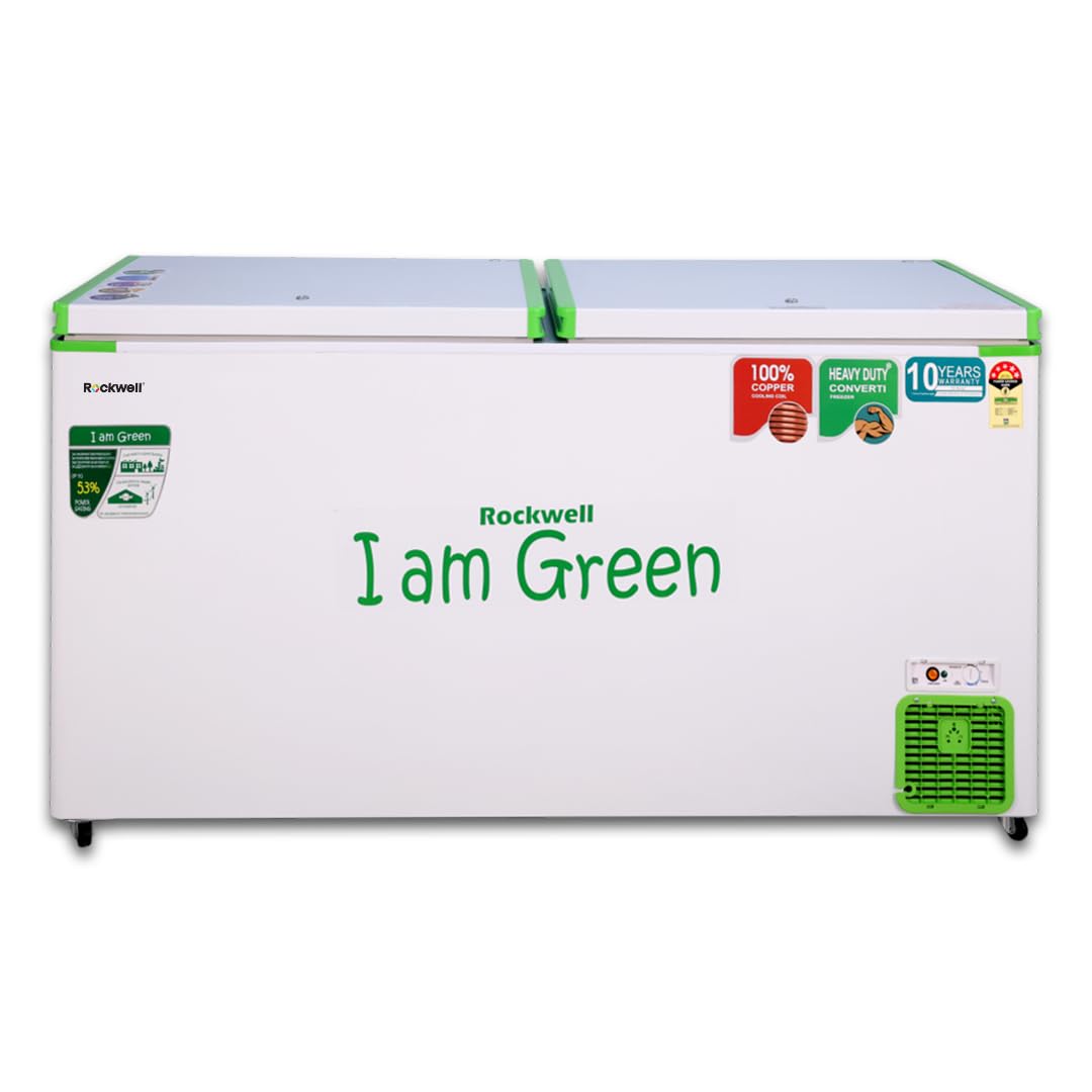 Rockwell 550DDUC 5 Star Double Door Convertible Green Deep Freezer