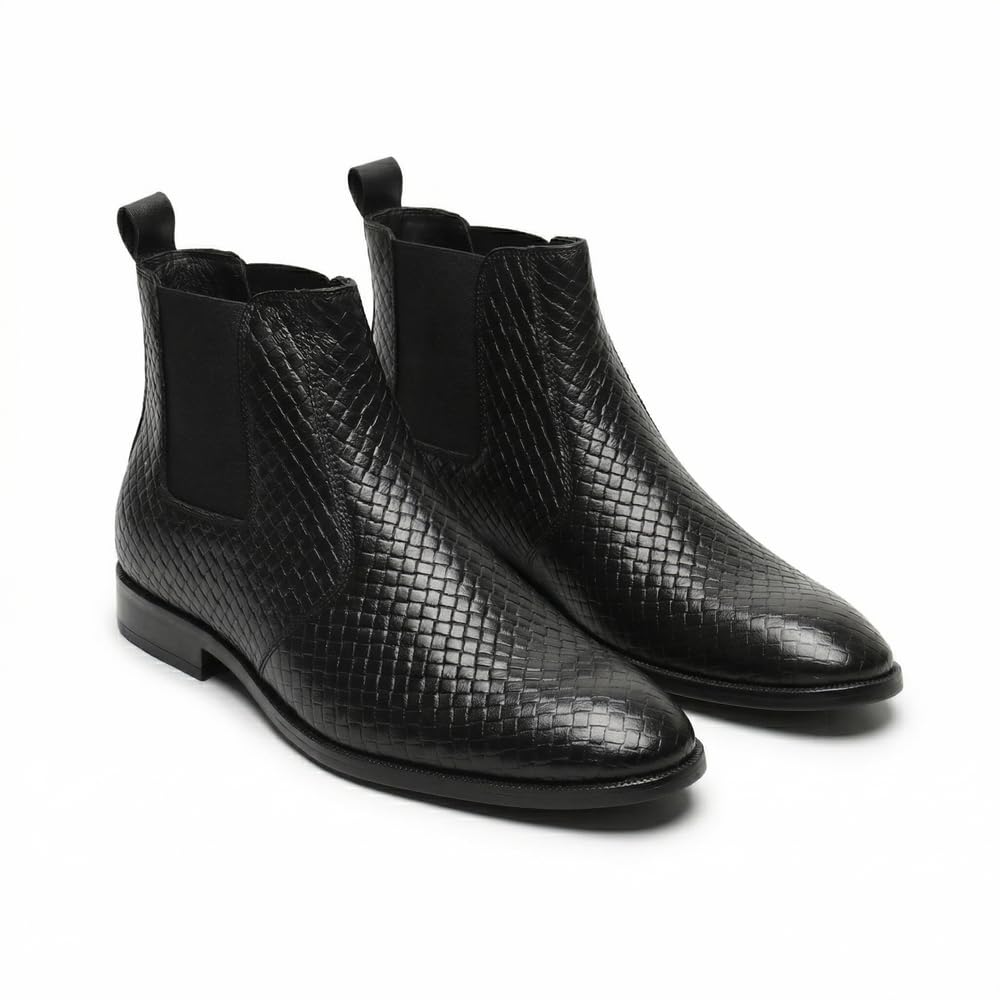 HAYES LONDON Chelsea Boots For Man | Genuine Leather High-Top Slip-On Shoes | Comfortable Formal Shoes for Men | Stylish Office, Party & Casual Wear Fashion Boots