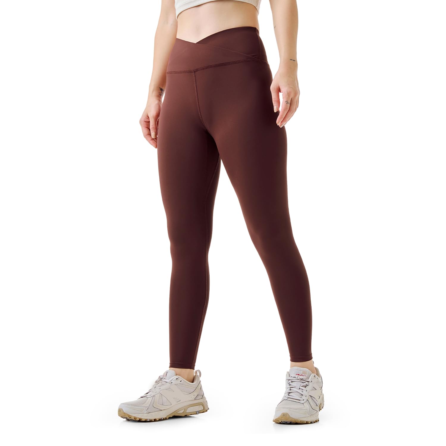 Boldfit Cross-Waist Leggings for Women High-Rise Yoga Pants with Flattering Fit, Tights for Women Workout 4-Way Stretch Poly-Spandex Blend, Gusset for Mobility, Stylish Athleisure & Workout Wear