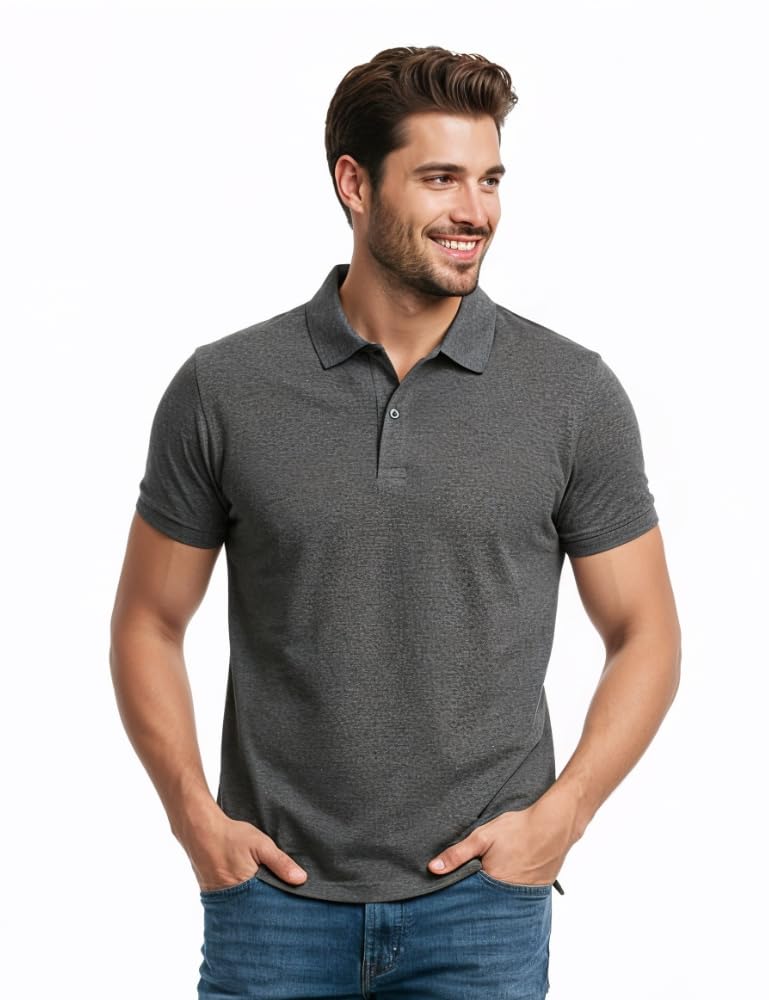 Men’s Polo T Shirt | Premium Cotton Rich Solid Regular Fit | Collar Neck Half Sleeve | Casual Office Polo Tee