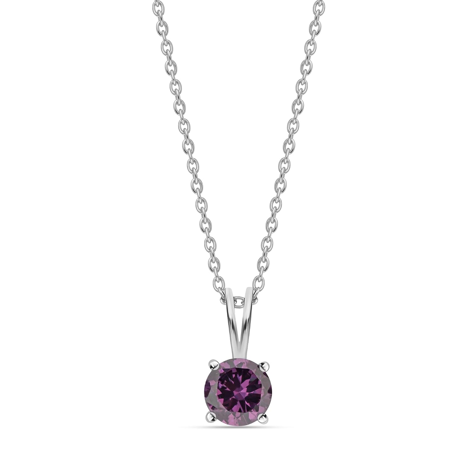 Ornate Jewels 925 Silver American Diamond 2 Carat Solitaire Pendant with Chain for Women & Girls | With Certificate of Authenticity and 925 Stamp | Life-time Warranty