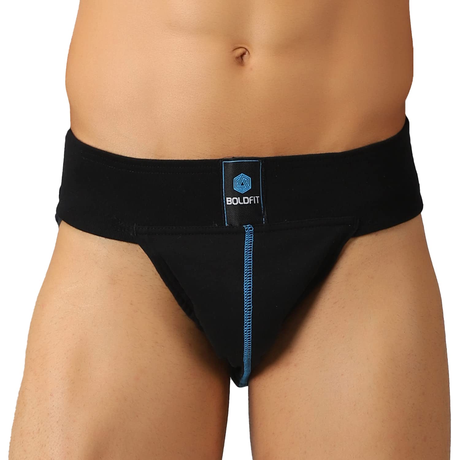 Boldfit Gym Supporter for Men Sports Underwear for Workout in Gym Stretchable Cotton Supporter for Gym Workout Quick Dry, Moisture Wicking Supporter for Cricket, Gym, Running Black