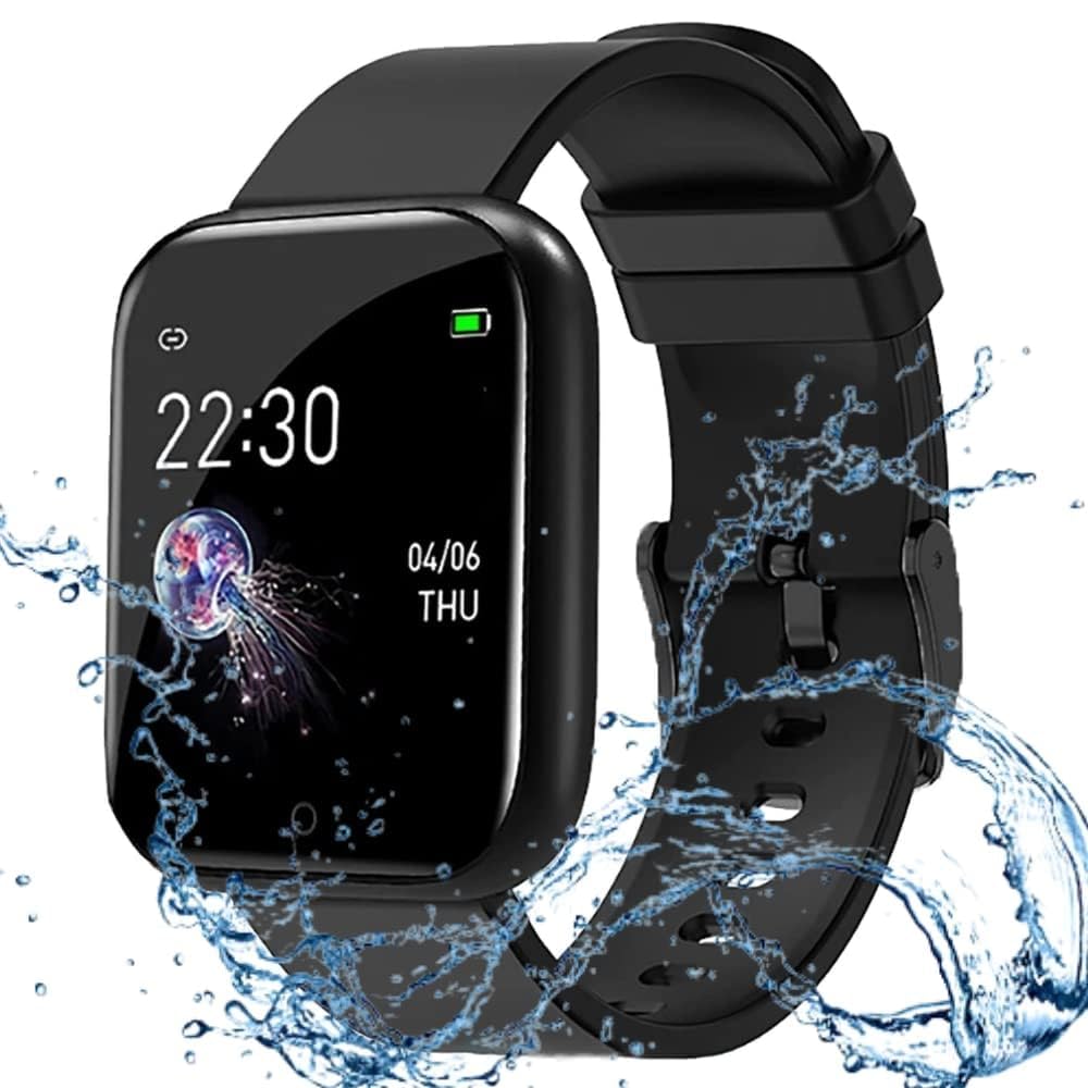 MARVIK Smart Watch for Kids, Men, Boys, Girls, and Women, D20 Plus 2025, Latest for Android and iOS Phones, IP68 Waterproof with Daily Activity Tracker, Heart Rate Sensor, Sleep Monitor Watch – Black