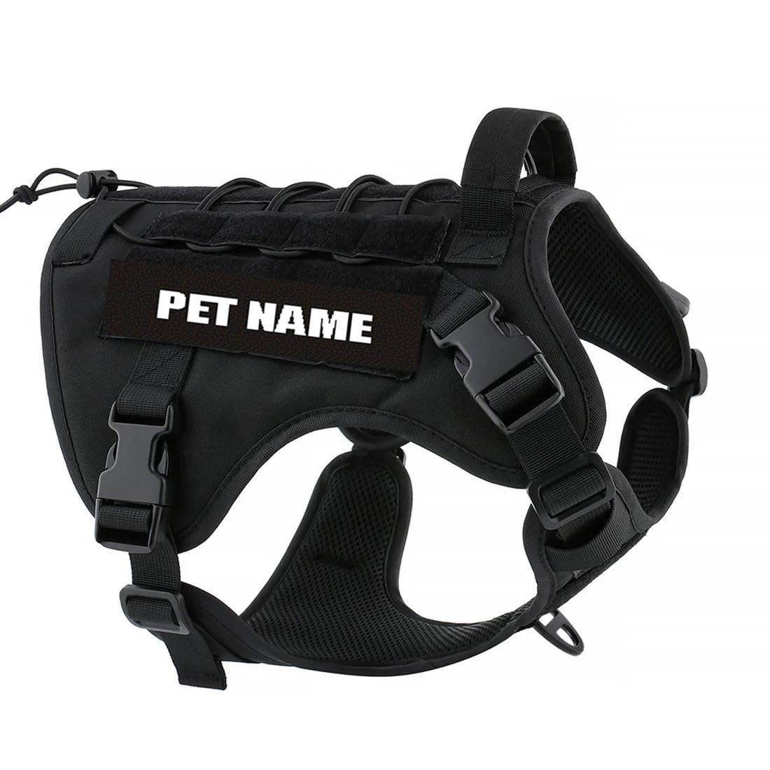 Tactical Premium Customized Dog Vest Harness with Leash Set,Pet Name, Personalized Dog Belt with Dog Name, No Pull Harness, for Training, Walking. (Medium)
