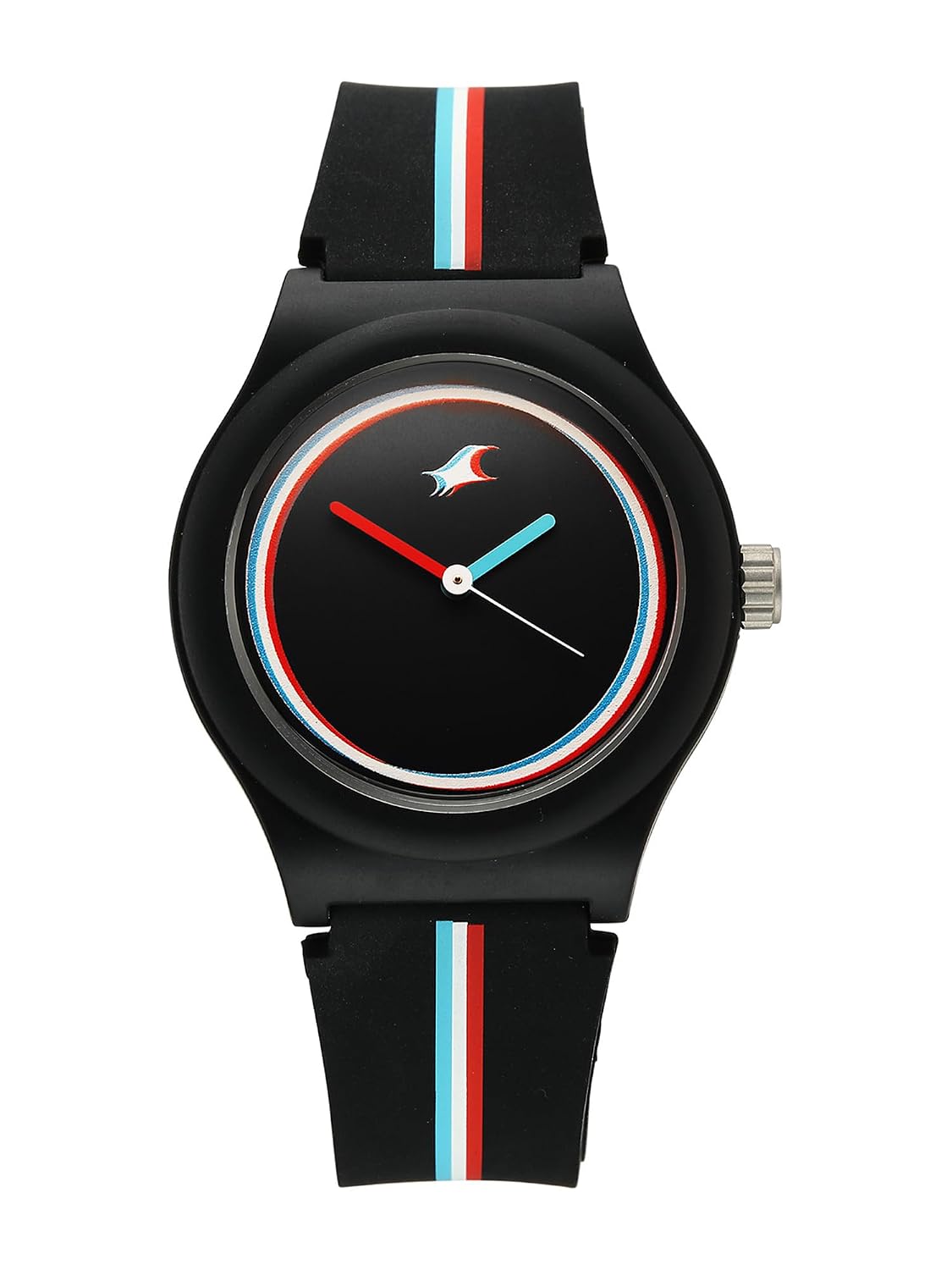 Fastrack Tees Zine with Black Dial Black Silicon Strap Watch for Unisex – 38037PP24W