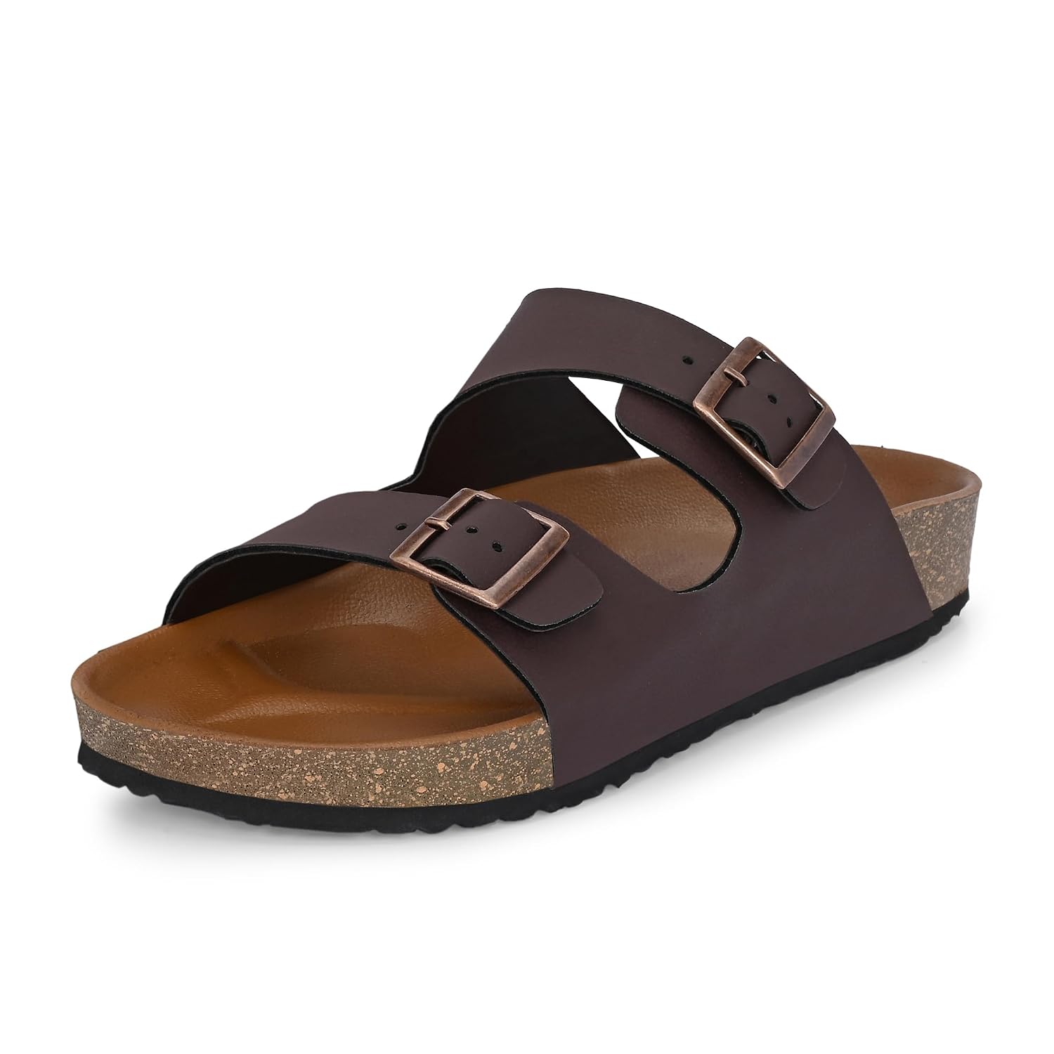 Centrino Sandals for Men | Berkin-Style Slip-On Casual Sandal with Open Toe Design | Comfortable PU Footbed, Arch Support & Lightweight On-Grip Sole for Outdoor Wear|Men Open Toe Buckle Strap Sandals| Summer Slip-On Slipper|Perfect For Monsoon Rainy Season (7313)