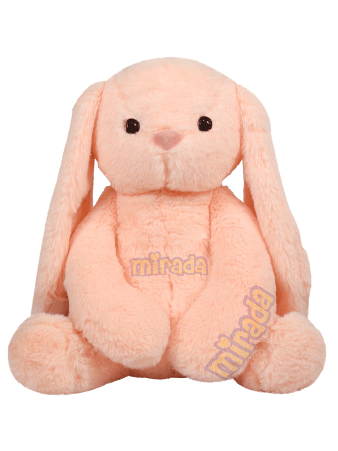 Mirada Cute Peach Bunny Soft Toy for Girls/Kids | Huggable Rabbit with Long Ears | Soft Stuffed Plush Animal | Cute Soft Toys, Baby Toys, Stuffed Animals, Cuddle Toy, Gift Item for Kids – 35cm