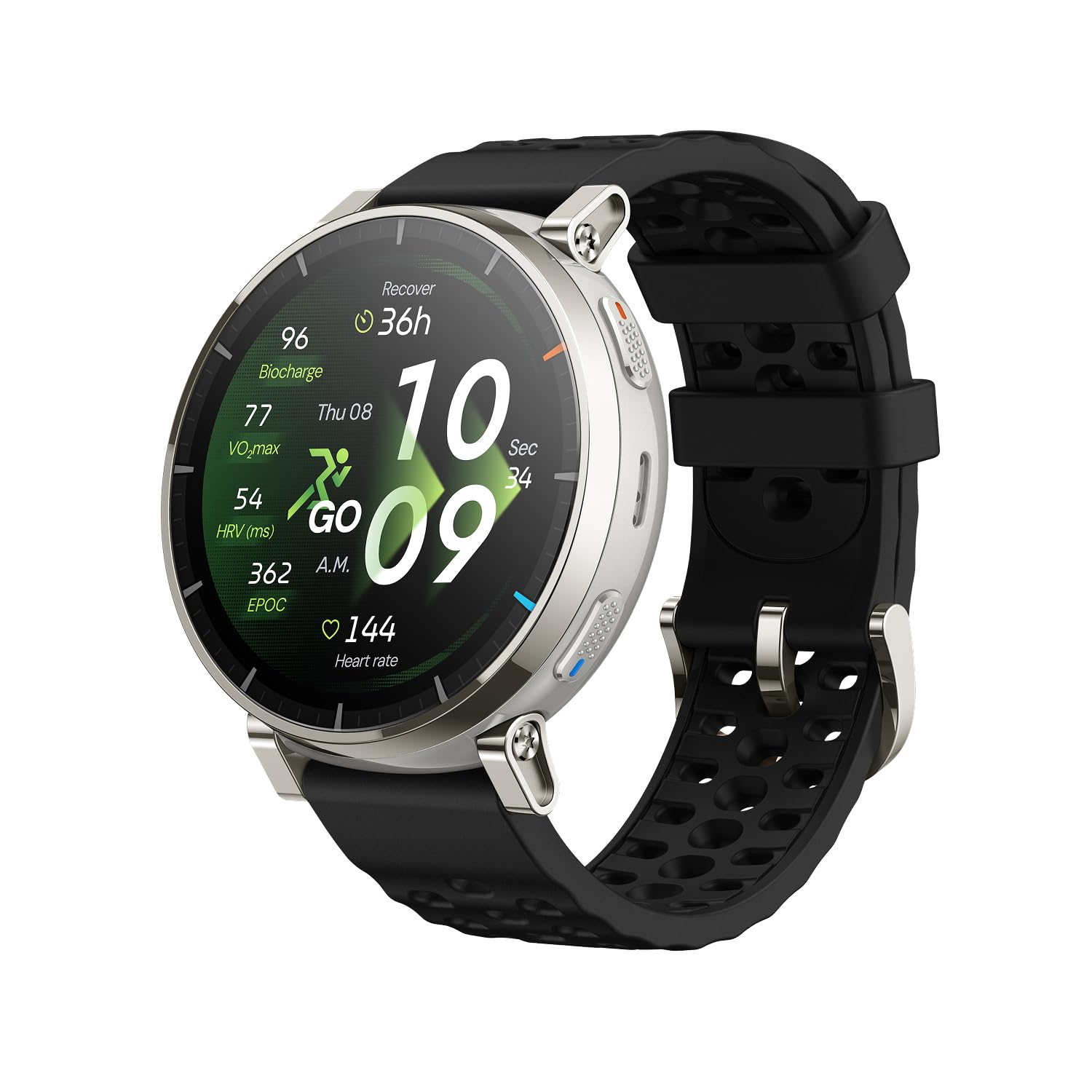 Amazfit Active 3 Premium(Smartchoice)GPS Running Smart Watch, 1.32″AMOLED Sapphire Display,12-Day Battery,4GB Storage,Offline Maps, 170+Workout Modes, 5 ATM,Fitness Tracker, Android & iOS, Apex Silver