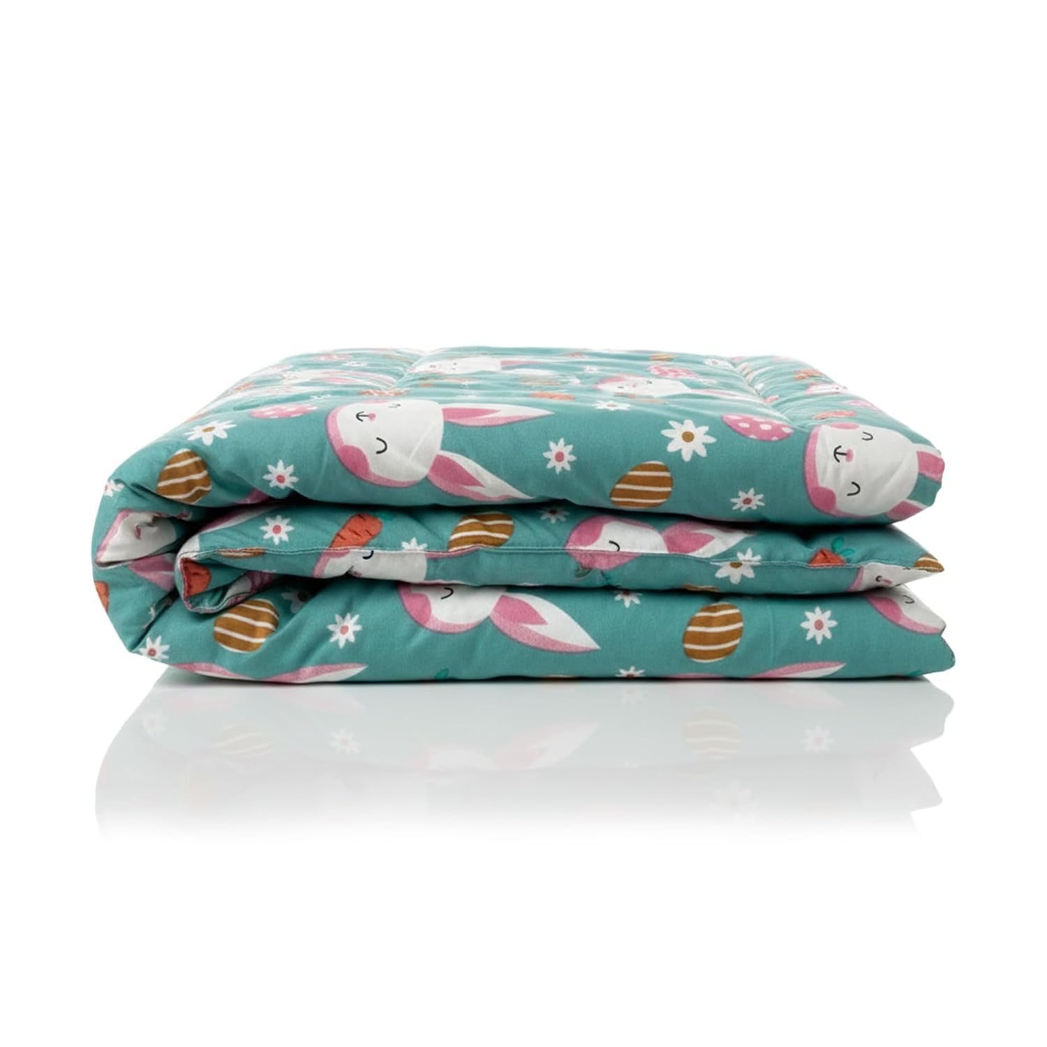 SITSNOOZE Printed Pet Blanket for Dogs & Cats | Quilted Cotton | Mild Winter Soft & Warm Pet Blanket (Turquoise Green)