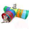 Qpets® 3 Way Rainbow Tunnel Cat Toys Pet Tube Collapsible Play Toy Kitten Toys Cat Playing Toys Indoor Outdoor Kitty Puppy Toys for Puzzle Exercising Hiding Training Toy | 3-Way Tunnel Boosts Play and Exercise; Foldable Design for Easy Storage; Soft Fabric for Daily Indoor Fun