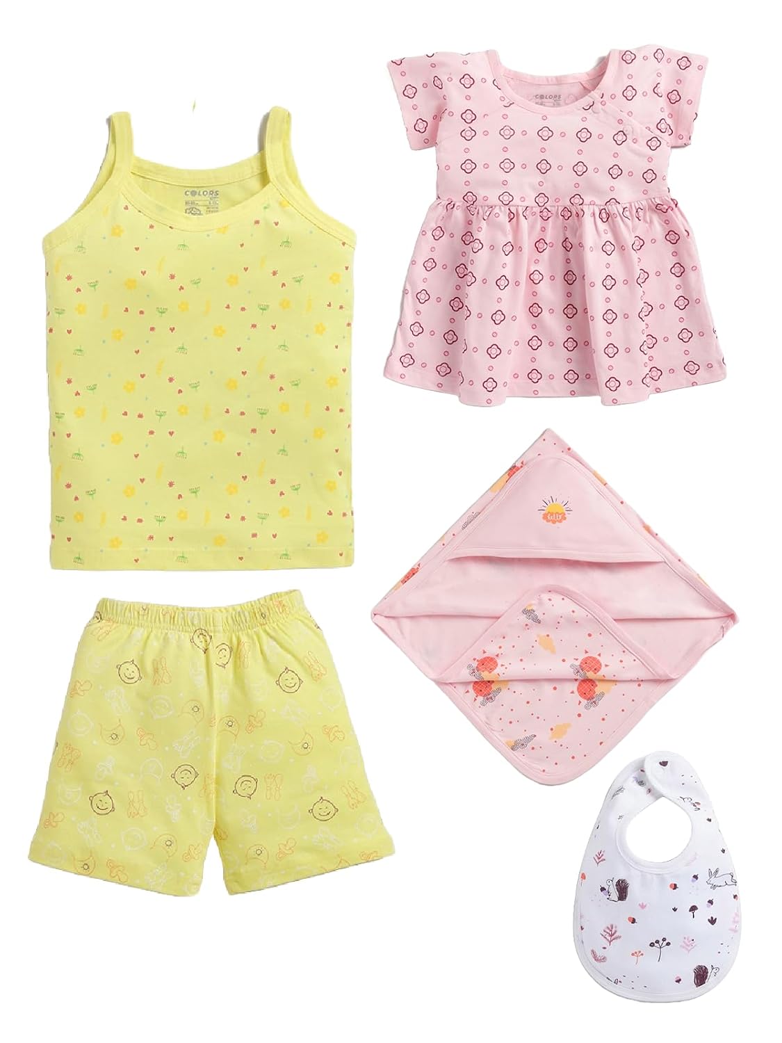 Peek A Boo by Rupa Baby Girls’ Gift Set, Perfect for Baby Shower Clothing Set, 100% Cotton, Ultra Soft, Breathable