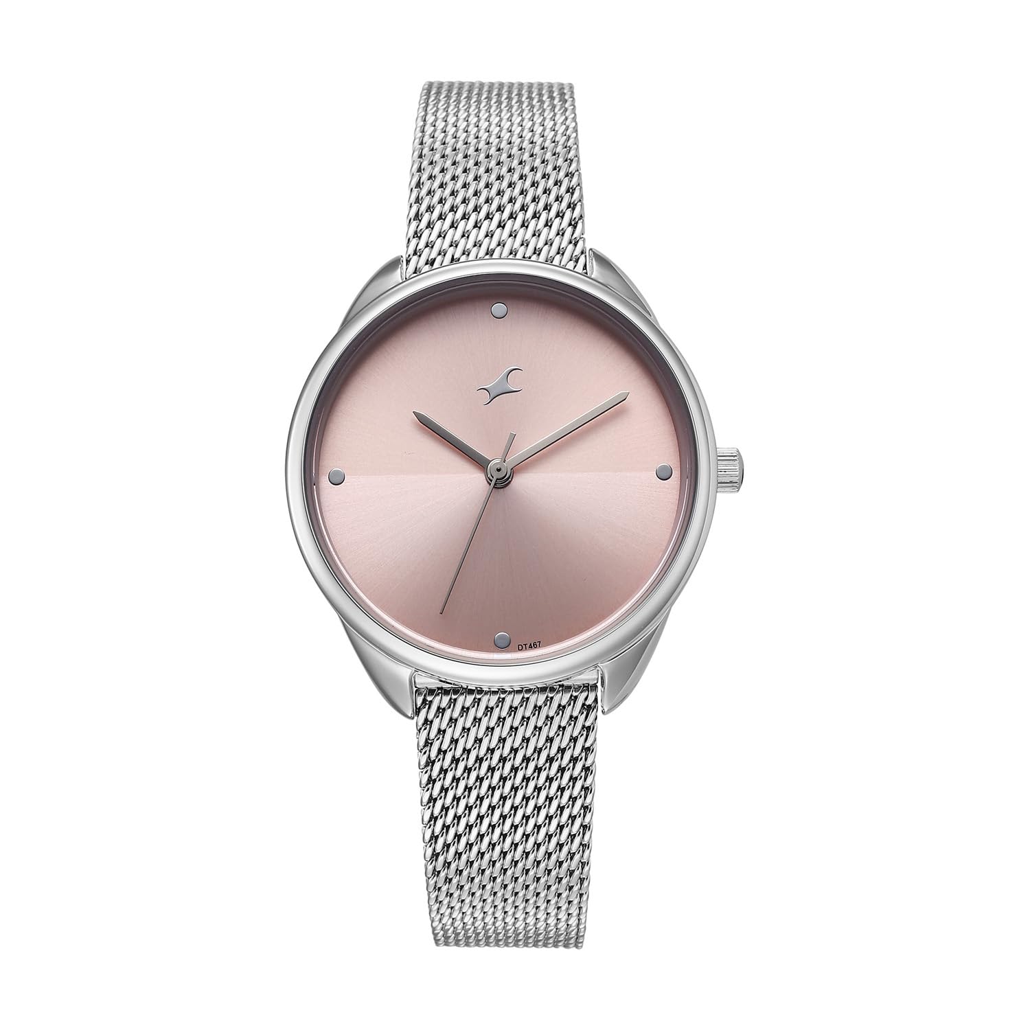 Fastrack Stunners XI with Quartz Analog Peach Dial Silver Stainless Steel Strap Watch for Women – 68066SM01