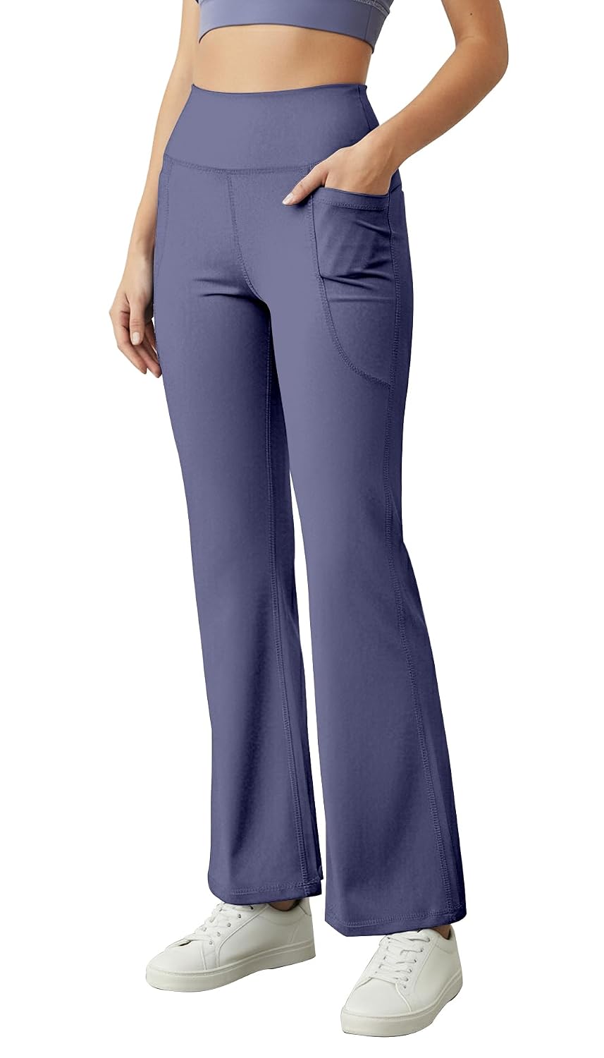Mehrang High Waist Wide Leg with Side Pockets || Stretchable Tights || Sports Fitness Activewear Yoga Pants for Women