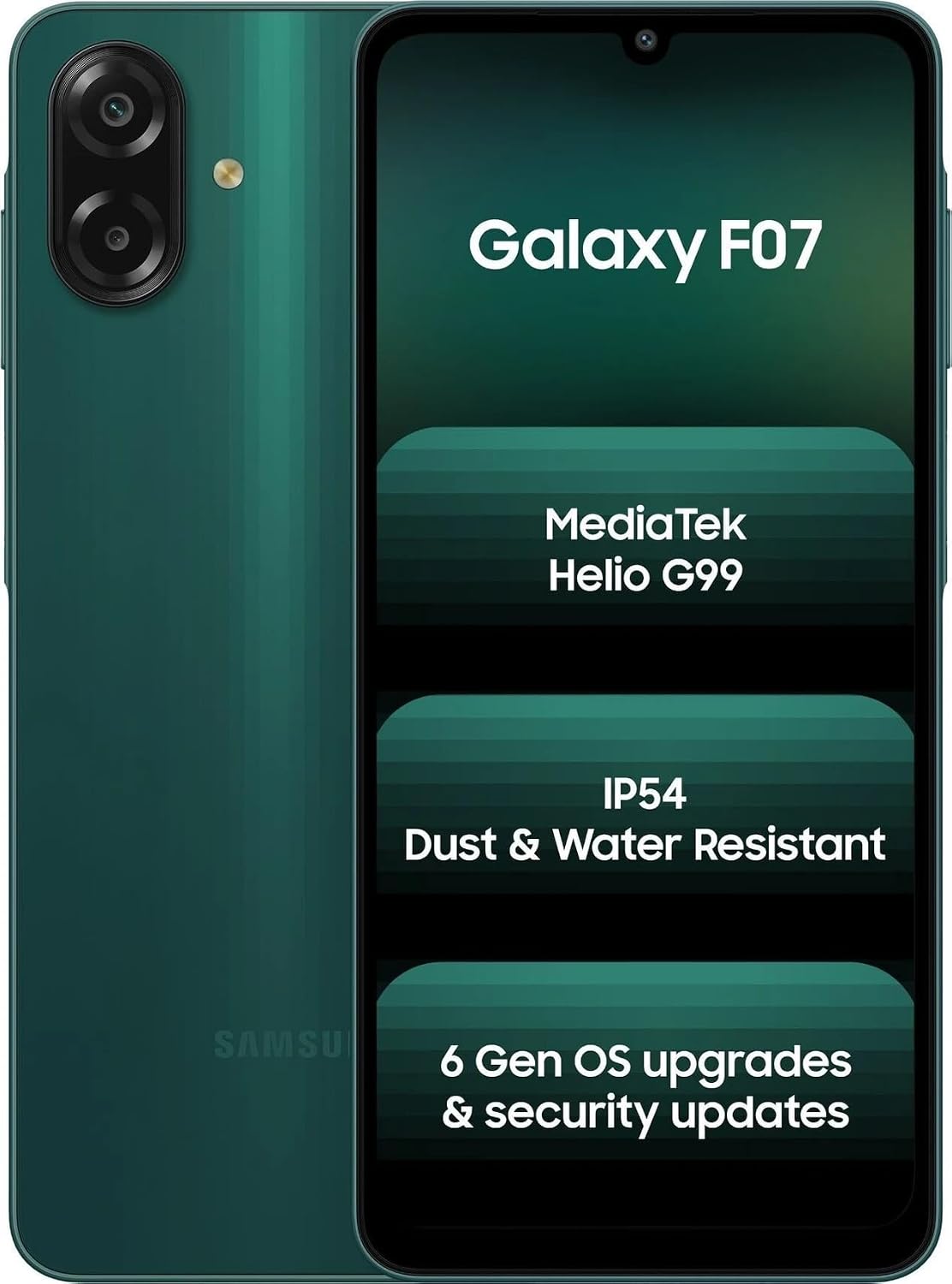 Samsung Galaxy F07 Smartphone |6.7-inch HD+ Display | 50MP + 2MP Dual Rear Camera | 8MP Front Camera | 5000mAh Battery | Helio G99 Processor | Expandable Storage up to 2TB