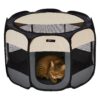 amazon basics, Foldable Soft Pet Playpen Indoor Pet Fence Enclosure with Mesh Window, Lightweight and Durable for Travel, Small | 70cm x 70cm x 45cm