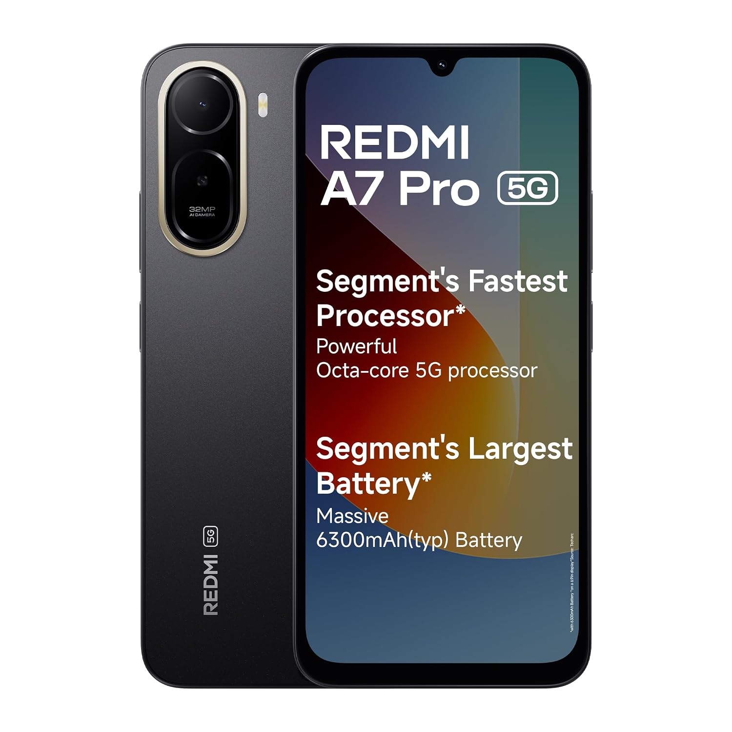 REDMI A7 Pro 5G (Black, 4GB RAM, 64GB Storage) | Segment’s Fastest Processor | Segment’s Largest Battery | Segment’s Largest & Smoothest 6.9in 120Hz Display