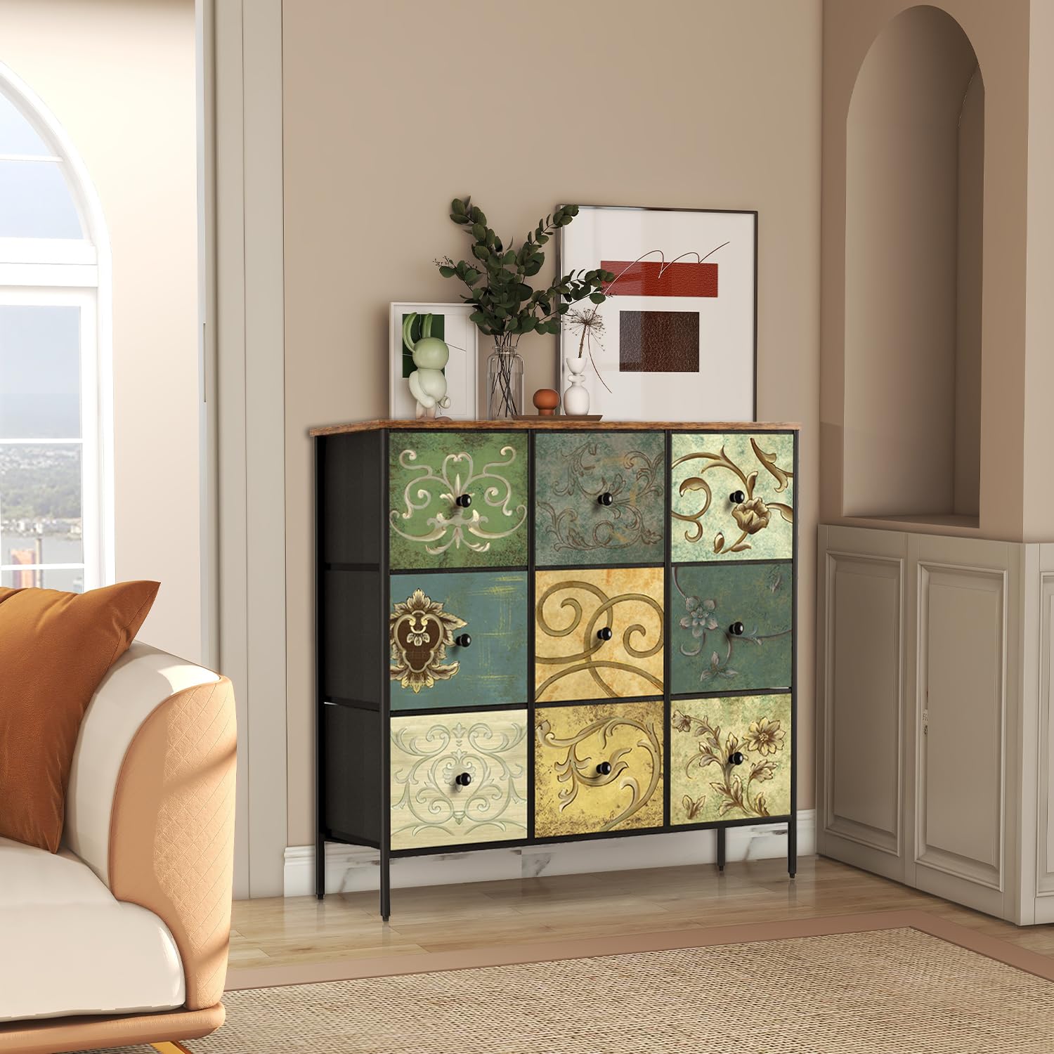 Amazon Brand – Umi Fabric Chest of Drawers for Storage Closet Storage Units Dresser Storage Organizer Chest of Drawers Storage Organizer for Living Room Bedroom Wardrobe Clothes Book – 100×29.8x89cm