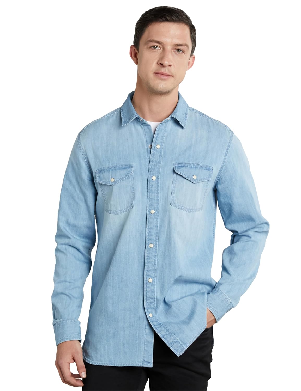 Symbol Premium Men’s Casual Cotton Denim Shirt | Regular Fit | Available in Plus Sizes