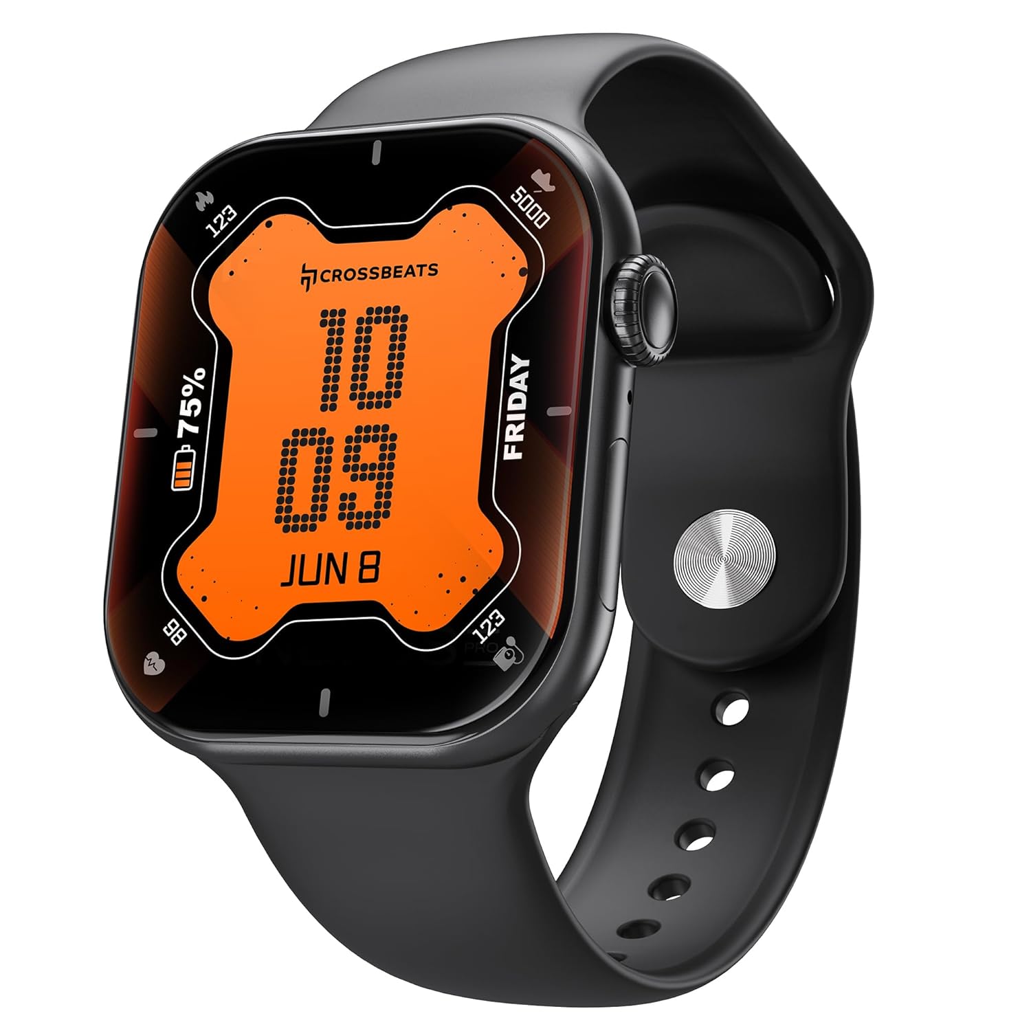CrossBeats Nexus Pro Smart Watch for Man with Whatsapp & AI ChatGPT | 2.08″ AMOLED 120Hz | 7-Day Battery | BP SpO2 Heart Sleep | NFC Compass Voice Recorder | Video Watch Face | iOS Android (Black)