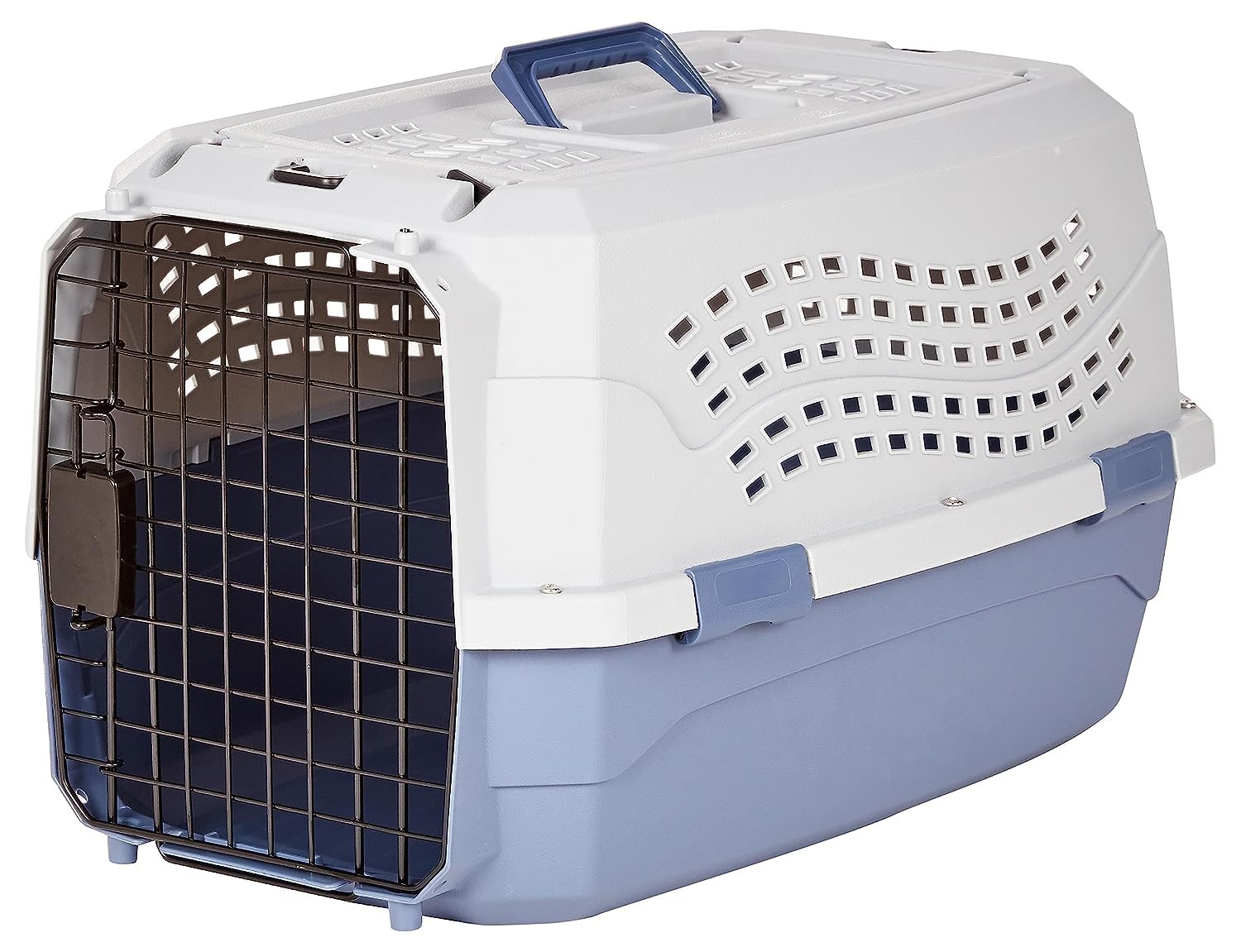 AmazonBasics Two Door Top Load Pet Kennel | 23-inch | Portable Airline Pet Carrier for Small Dogs, Cats, Puppies and Kitten | Medium