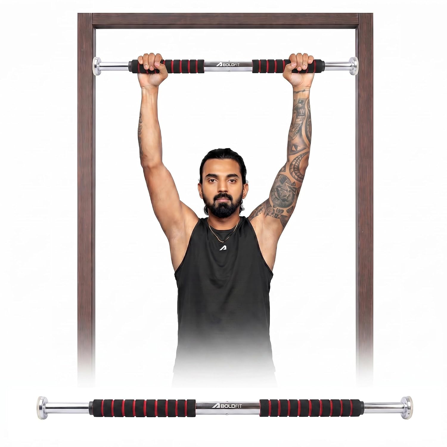 Boldfit Pull up Bar for Home for Kids & Adults [100 KG] – Gym Equipment for Home Workout | Adjustable Door Way Chin Up Bar for Home Workout for Kids & Adults | PullUp Bar for Men & Women | Anti-Skid Grip (62-100 CM)