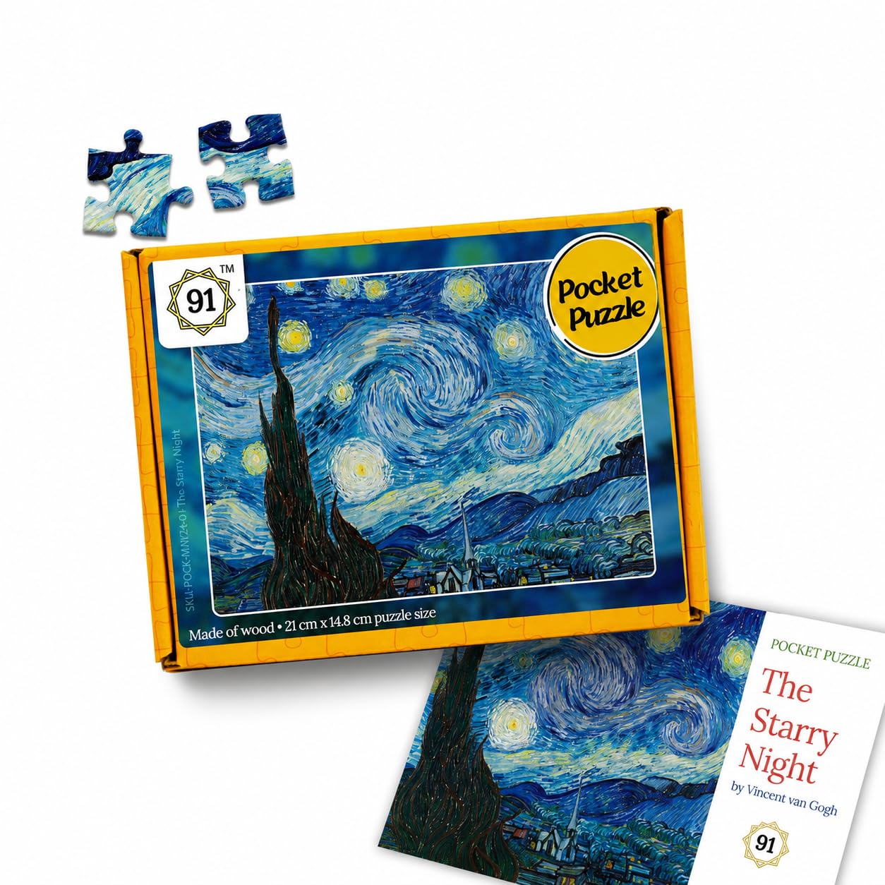 Vincent Van Gogh’s-Starry Night Wooden Jigsaw Puzzle (140 Pieces) for Adults and Kids-Masterstroke Collection | Brain Booster Games & Toys for Above 5+ Years | Birthday Gift for Kids