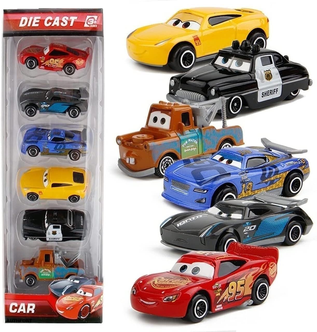 Galaxy Hi-Tech Mini Metal Die Cast Car Set of-6 Toy Vehicle Play Set Free Wheel High Speed Unbreakable Car for Kids, Small Racing Exciting Playtime Adventures, Movie Vehicles for Kids