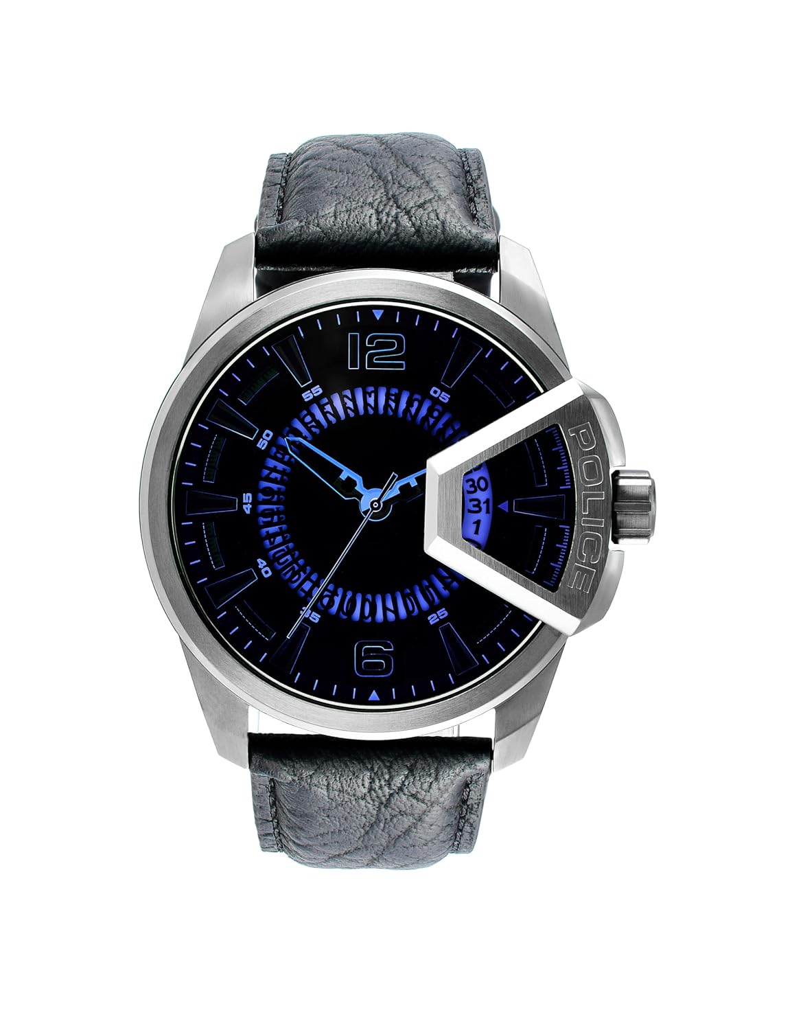 Police Quartz Multifunction Black DIAL Leather Strap Watch for Men-PLPEWJB0005603W