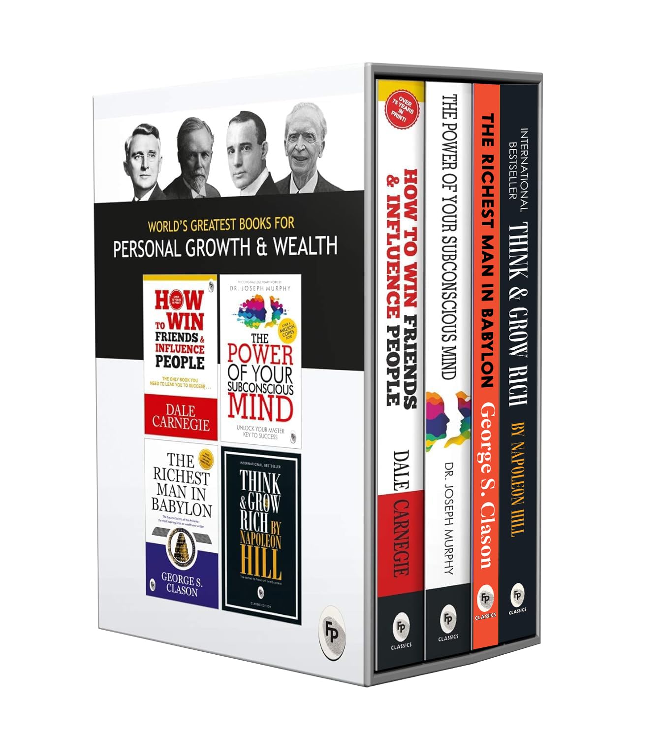World’s Greatest Books For Personal Growth & Wealth (Set of 4 Books) : Perfect Motivational Gift Set | How to Win Friends and Influence People | Think and Grow Rich | The Richest Man in Babylon | The Power of Your Subconscious Mind | Premium Paperback for Gifting