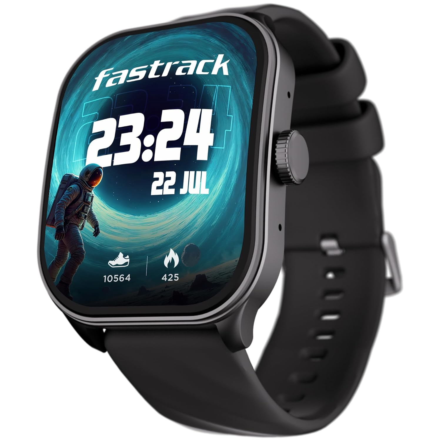 Fastrack Limitless FS2 Pro 1.96″ AMOLED Smart Watch with BT Calling, AI Voice Assistant, 100+ Sports Modes, 5-Day Battery, Fast Charge, Health Tracking, – Smartwatch for Men& Women (Black)(38086PP01K)