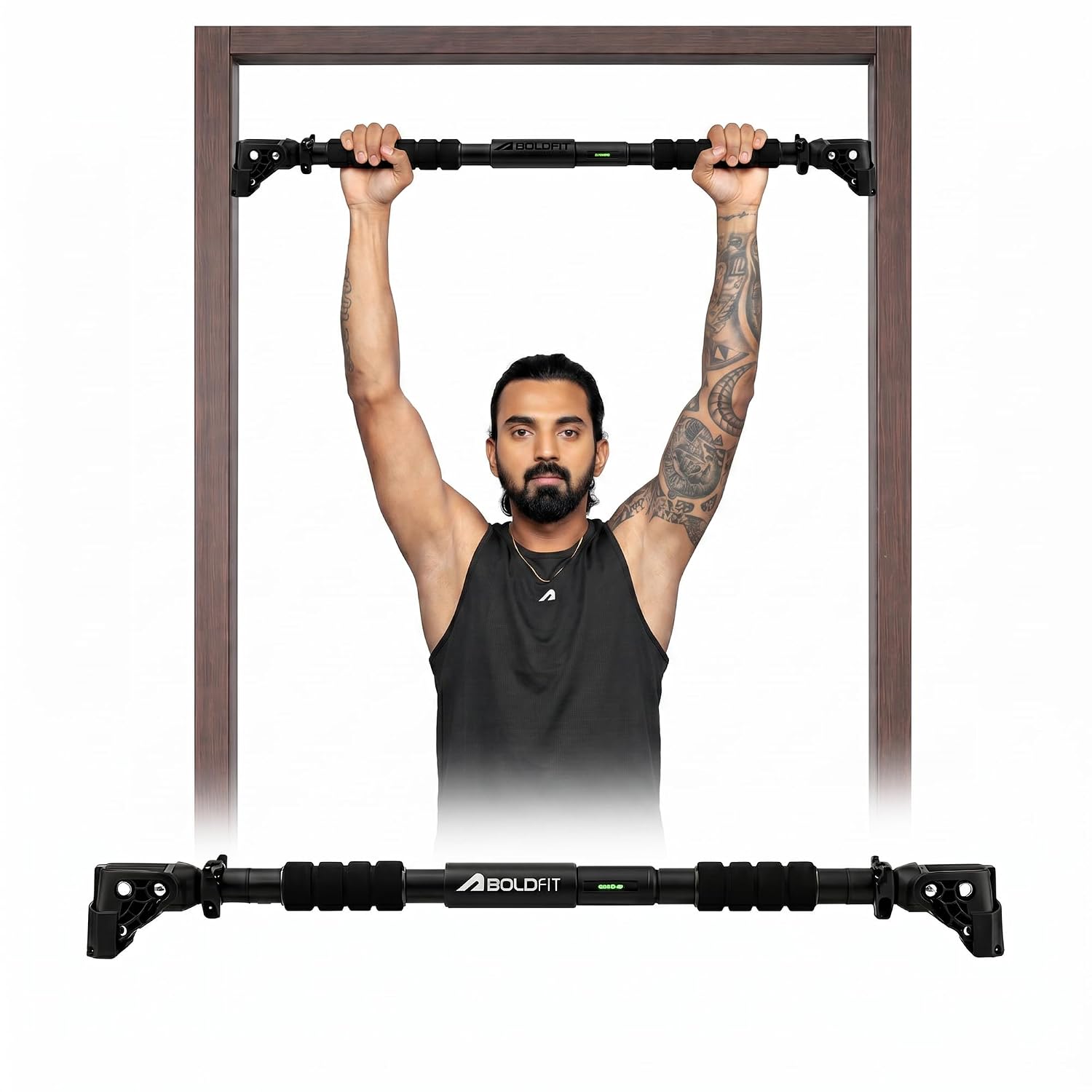 Boldfit Pull Up Bar Door for Home Workout (200Kg) – Gym Equipment for Home Workout | Adjustable Door Way Chin Up Bar for Home Workout for Kids & Adults | PullUp Bar for Men & Women | Anti-Skid Grip (72-104 CM)