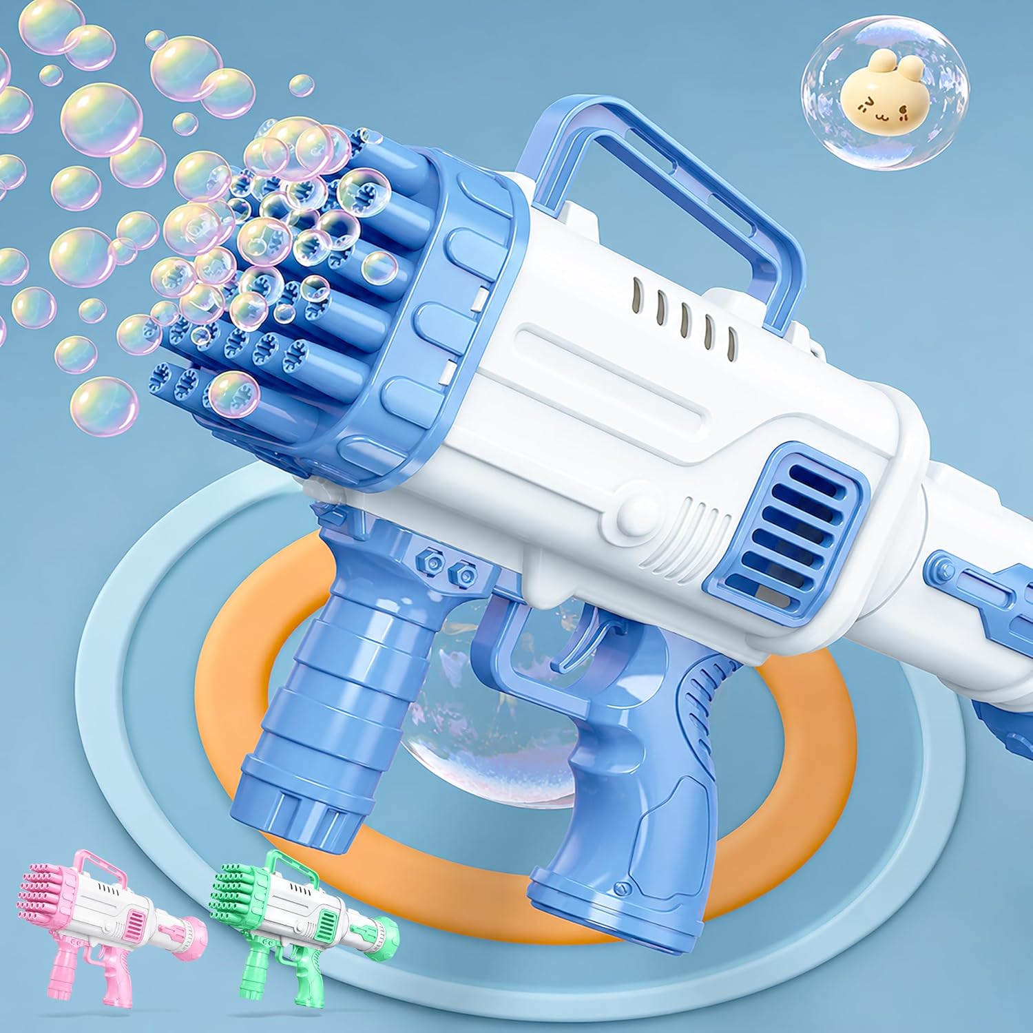 VGRASSP 32 Holes Bubble Maker Gatling Bubble Gun Machine Toy for Kids with Bubble Solution Indoor and Outdoor Toddlers Bubble Launcher Machine for Girls and Boys – Multicolor (Color As Per Stock)