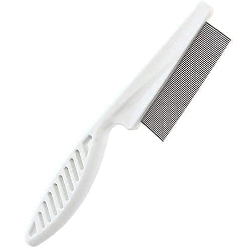 MF® Flea Comb Pet Cat Dog Lice Comb Nit Remover Grooming Brush Tools to Treatment & Remove Fleas, Mites, Ticks, Dandruff Flakes Stainless Steel Fine Teeth.