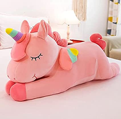 HUG ‘n’ FEEL SOFT TOYS Flying Unicorn Plush Soft Toy | Magical Pink Stuffed Animal Flying Horse for Kids, Girls, Brother & Sister | Cute Cuddle Buddy & Birthday Gift (40 cm, Pink)
