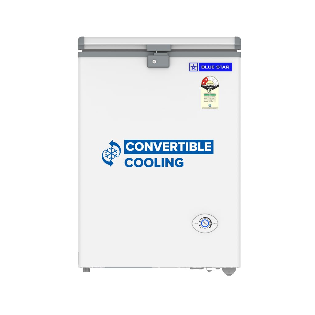 Blue Star HT2-N130, 130 Liter Hard Top Single Door Deep Freezer (108 Liter, White, 2-star)