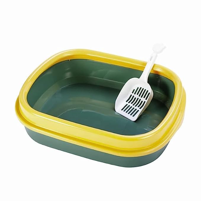 Dog Trust Cat Litter Box Tray with Free Scooper Semi Closed Design Suitable for All Adult Cats Breeds & Kittens Color – May Very