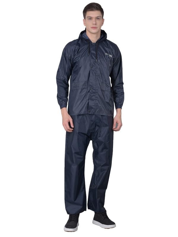 Dollar Rainguard Men’s PVC Full Sleeve Solid Raincoat Set With Adjustable Hood and Pocket
