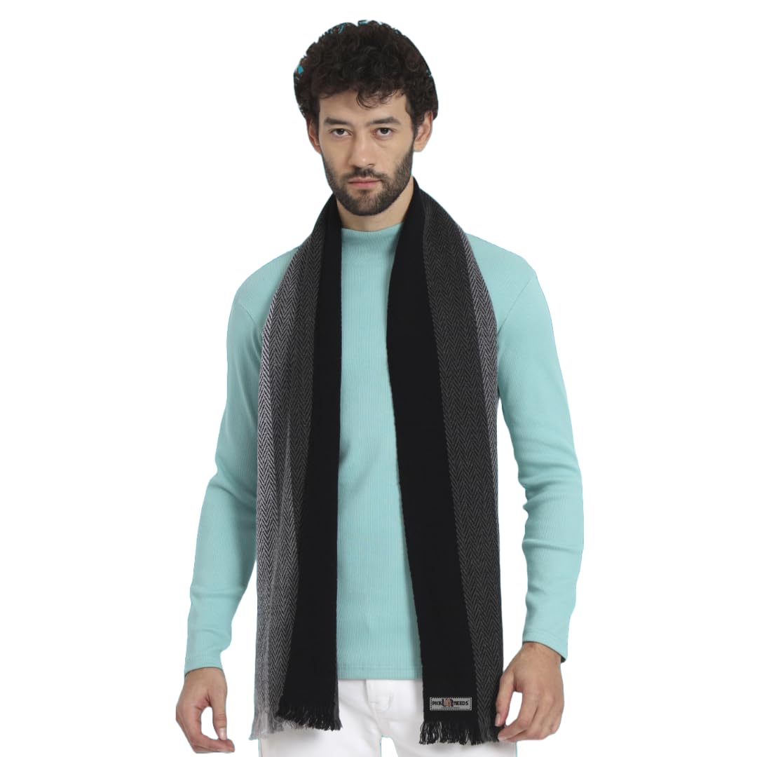 Pick Ur Needs Premium Men’s Warm And Stylish Woolen Muffler With Multicolour Stripes And Stylish Tussles Ends – 70 Inches * 11 Inches