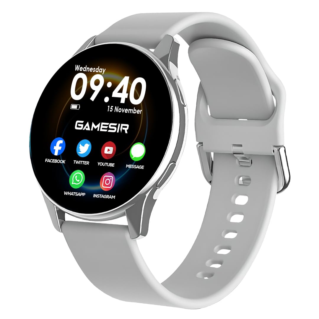 GameSir EVO Vista Premium Smartwatch, 1.3” HD Display Bluetooth Calling, Fitness & Sleep Tracker, 100+ Sports Modes, IP67 Waterproof Compatible with Android & iOS for Men’s & Women (Grey)