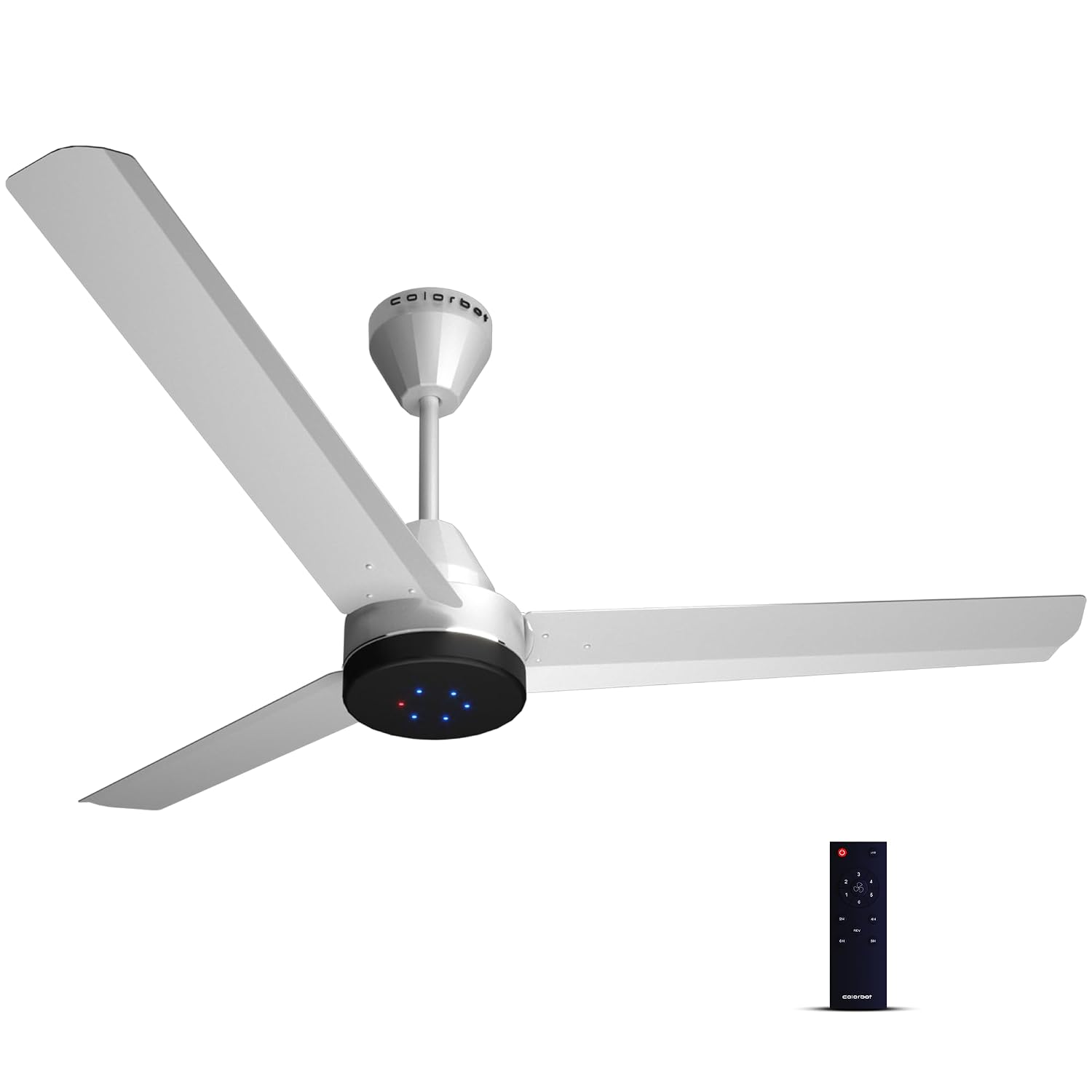 Colorbot Stella BLDC Ceiling Fans 1200mm | BEE 5 Star Rated Power Saver | AeroQuiet+ Technology | 370 RPM | Remote Control (Boost, Timer, LED, Reverse Mode) | 4 Years Warranty (Arctic White)