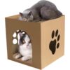 Dog Trust Cardboard Scratcher, House Shape with Scratch Pad Cat Box Cat with Bed for Indoor, Hideout for Small Animals Pack of 1 Small Breeds