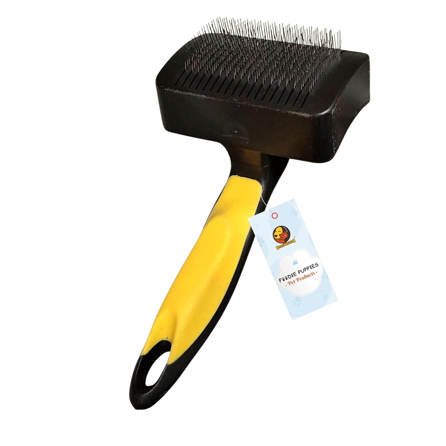Foodie Puppies Pet Grooming Slicker Brush for Puppies, Dogs, and Cats – (Medium) | Removes Loose Undercoat Mats and Tangled Hair | Massaging Tool for Long and Short Hair (Color May Vary)