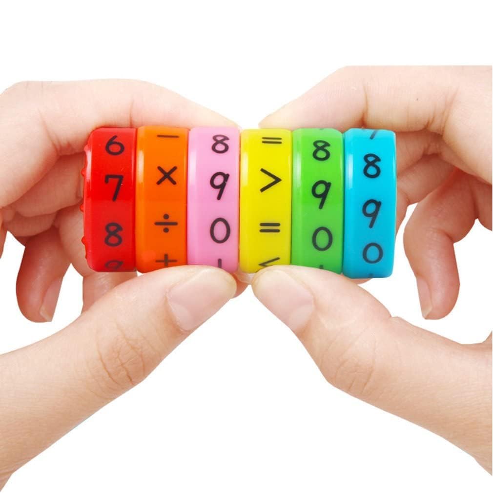 Parth Enterprise Arithmetic Learning Toy for Kids | Montessori Math Learning Toy with Rotating Number & Math Symbol Rings | Educational STEM Maths Toy for Addition, Subtraction for Boys & Girls