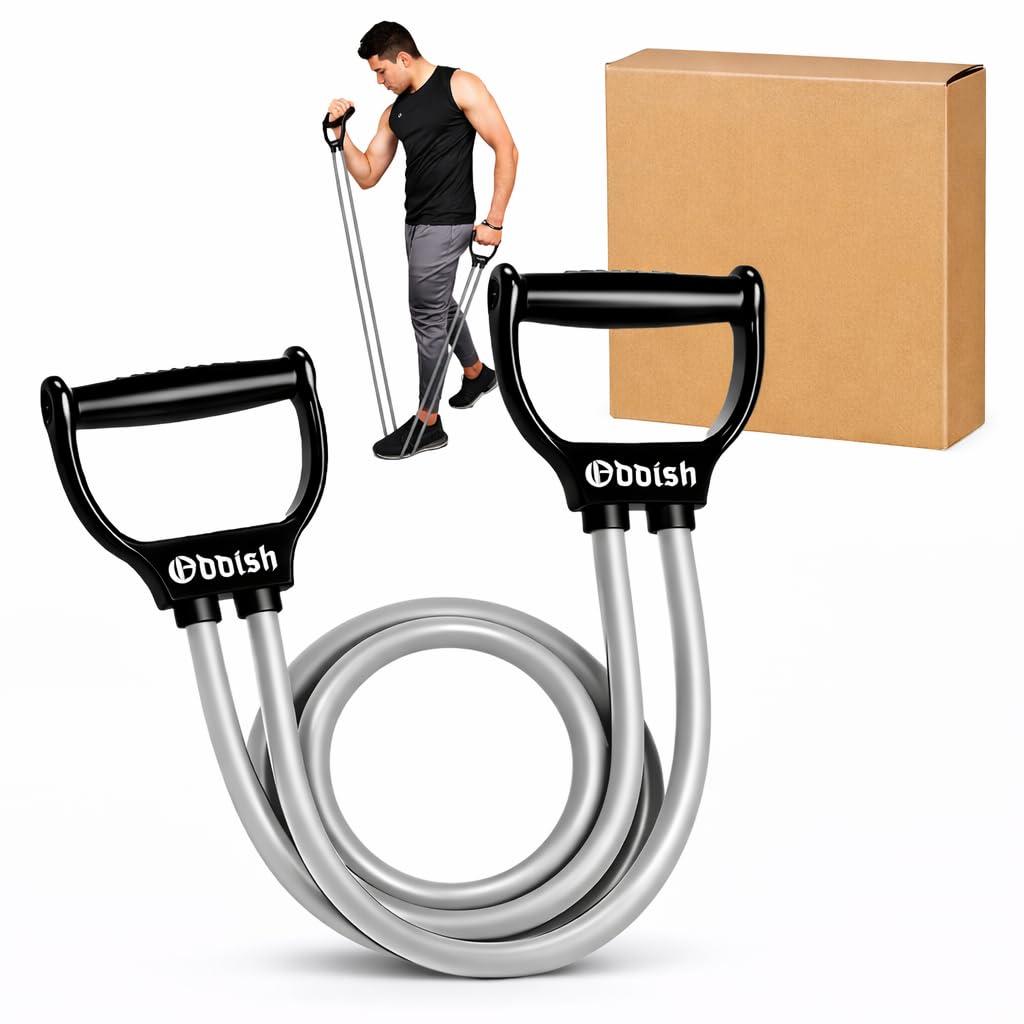 ODDISH Way to fitness Resistance Tube for Exercise & Strength Training | Toning Band with Handles for Full Body Workout, Stretching, Home Gym & Muscle Building – Unisex Fitness Gear (Resistance Tube)