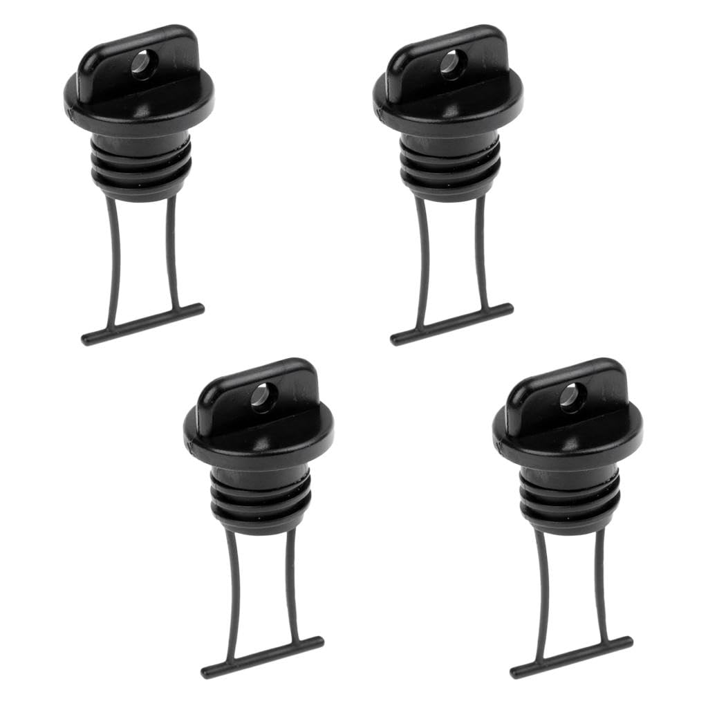4 Pieces Black ABSThread Hull Drain Plug Universal for Kayaks Canoes Boats | Sporting Goods|Water Sports|Kayaking, Canoeing & Rafting|Accessories | 4 Pieces Kayak Drain Plugs